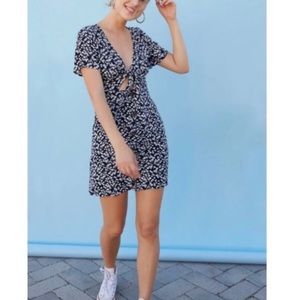 Lottie Moss blue floral peekaboo sun dress